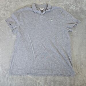 Lacoste Shirt Mens 7 Gray Slim‎ Fit Open Neck Paris Polo Casual Preppy Normcore